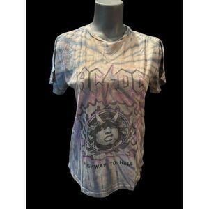 AC/DC tye dye band t shirt XS womens